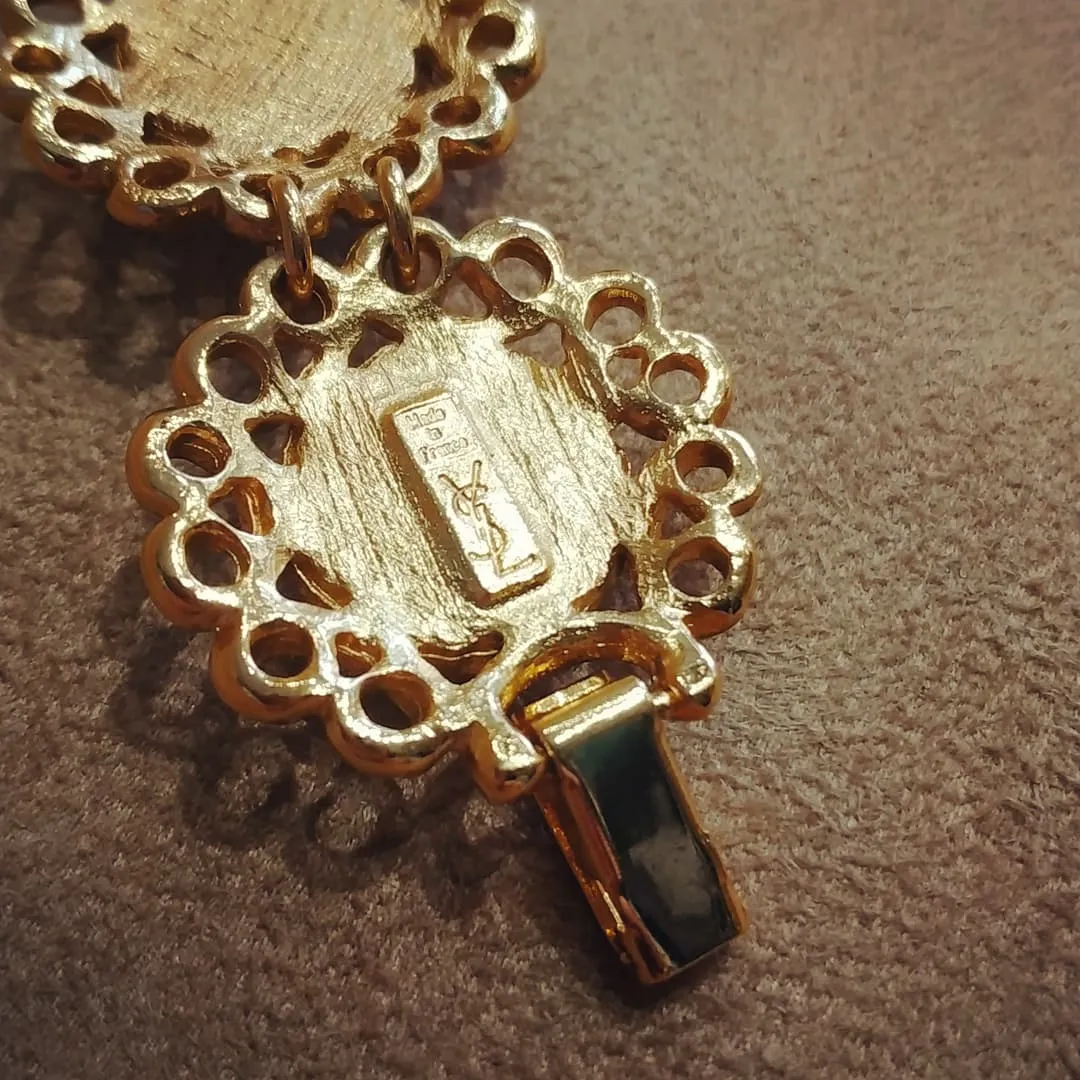 Yves Saint Laurent golden floral pearl bracelet